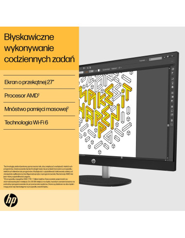 Hp 27-Cr0232Nw Aio Ryzen 5 7520U 27.0"Fhd Ips Ag 300Nits 16Gb Ddr5 Ssd512 Radeon 610M Lan Win11 2Y Shell White