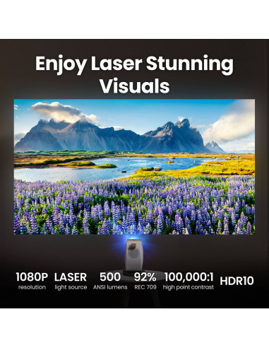 Projektor Benq Gv50 | Full Hd (1920X1080) | 500 Ansi Lumenów | Biały/Szary | Sieć Wi-Fi