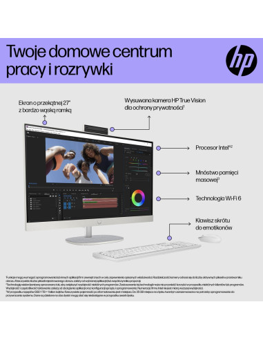 Hp Aio 27-Cr0224Nw I5-1335U 27.0"Fhd Ips 300Nits Ag 16Gb Ddr4 3200 Ssd512 Iris Xe Graphics Lan Cam1080P+Ir Noos Shell White Shel