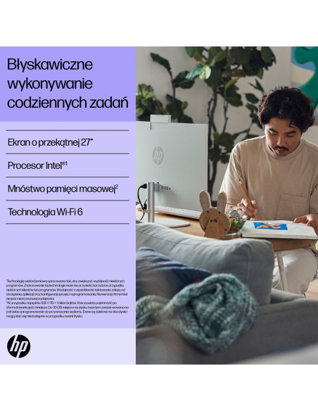 Hp Aio 27-Cr0224Nw I5-1335U 27.0"Fhd Ips 300Nits Ag 16Gb Ddr4 3200 Ssd512 Iris Xe Graphics Lan Cam1080P+Ir Noos Shell White Shel
