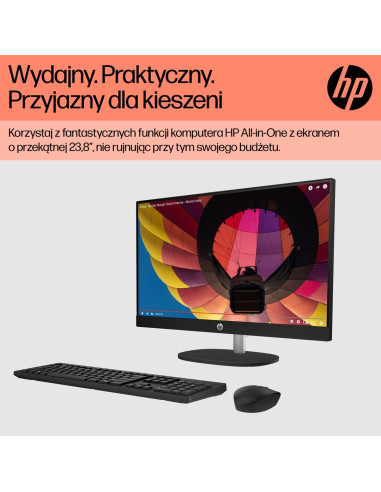 Hp Aio 24-Cr0312Nw Ryzen 5 7520 23.8" Fhd Ips 250Nits Ag 16Gb Ddr5 Ssd512 Radeon 610M Cam720P Kb+Mouse Win11 Shell White 2Y