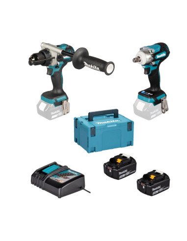 Makita Zestaw Combo 18V Dlx2590Tj (Dhp492, Dtw300) 2X5,0Ah