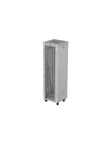 Lanberg Szafa Instalacyjna Rack Stojąca 19" 42U 600X600 Szara Drzwi Przeszklone Lcd (Flat Pack) V2