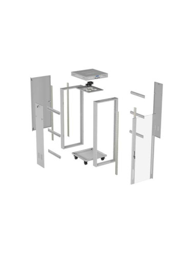 Lanberg Szafa Instalacyjna Rack Stojąca 19" 42U 600X600 Szara Drzwi Przeszklone Lcd (Flat Pack) V2
