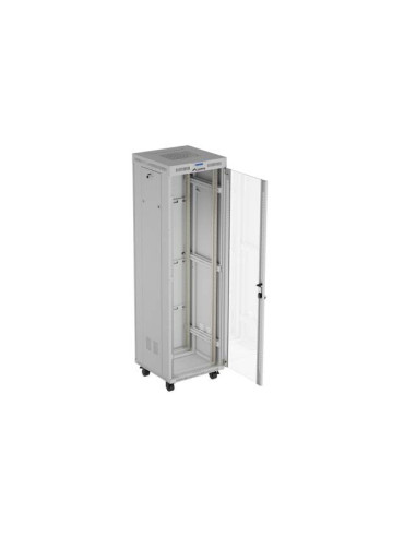 Lanberg Szafa Instalacyjna Rack Stojąca 19" 42U 600X600 Szara Drzwi Przeszklone Lcd (Flat Pack) V2