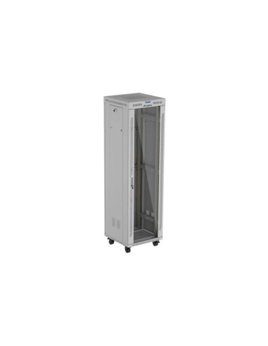Lanberg Szafa Instalacyjna Rack Stojąca 19" 42U 600X600 Szara Drzwi Przeszklone Lcd (Flat Pack) V2
