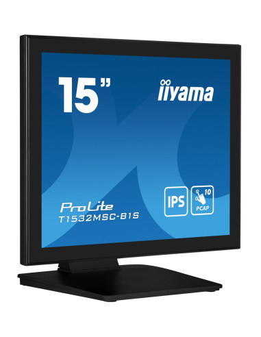 Iiyama Prolite T1532Msc-B1S Monitor Komputerowy 38,1 Cm (15") 1024 X 768 Px Xga Lcd Ekran Dotykowy Czarny