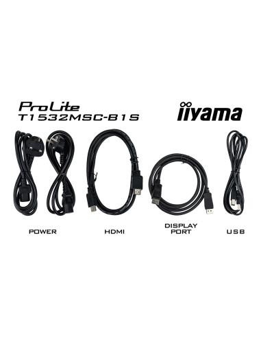 Iiyama Prolite T1532Msc-B1S Monitor Komputerowy 38,1 Cm (15") 1024 X 768 Px Xga Lcd Ekran Dotykowy Czarny