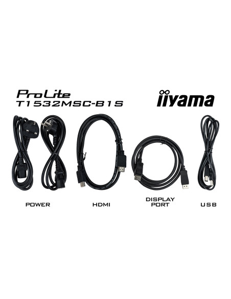Iiyama Prolite T1532Msc-B1S Monitor Komputerowy 38,1 Cm (15") 1024 X 768 Px Xga Lcd Ekran Dotykowy Czarny