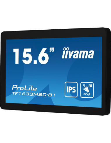 Iiyama Prolite Tf1633Msc-B1 Monitor Komputerowy 39,6 Cm (15.6") 1920 X 1080 Px Full Hd Ekran Dotykowy Czarny