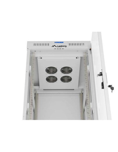 Lanberg Szafa Instalacyjna Rack Stojąca 19" 32U 600X800 Szara Drzwi Przeszklone Lcd (Flat Pack) V2