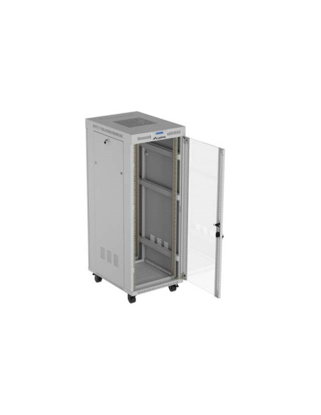 Lanberg Szafa Instalacyjna Rack Stojąca 19" 32U 600X800 Szara Drzwi Przeszklone Lcd (Flat Pack) V2