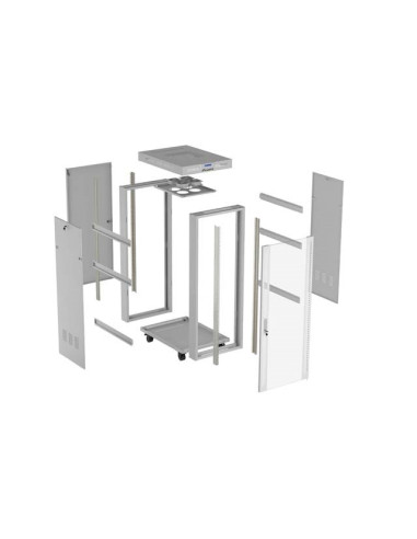 Lanberg Szafa Instalacyjna Rack Stojąca 19" 32U 600X800 Szara Drzwi Przeszklone Lcd (Flat Pack) V2