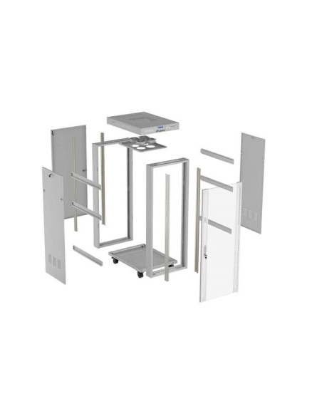 Lanberg Szafa Instalacyjna Rack Stojąca 19" 32U 600X800 Szara Drzwi Przeszklone Lcd (Flat Pack) V2
