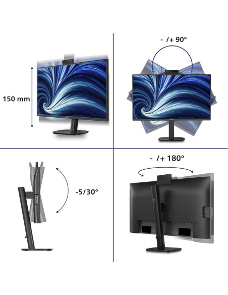 Philips 3000 Series 27B2U3601H/00 Monitor Komputerowy 68,6 Cm (27") 2560 X 1440 Px Quad Hd Lcd Czarny