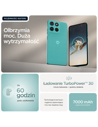 Motorola Moto G57 Power 17,1 Cm (6.72") Dual Sim Android 16.0 5G Usb Type-C 12 Gb 256 Gb 7000 Mah Turkusowy
