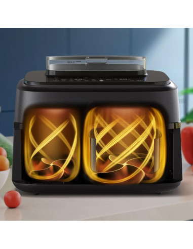 Philips 5000 Series Na551/00 Frytkownica Podwójny 9 L Autonomiczny 2750 W Frytkownica Na Gorące Powietrze Czarny, Srebrny