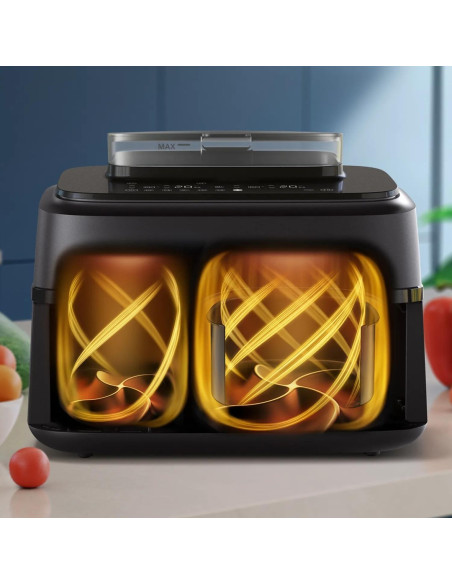 Philips 5000 Series Na551/00 Frytkownica Podwójny 9 L Autonomiczny 2750 W Frytkownica Na Gorące Powietrze Czarny, Srebrny