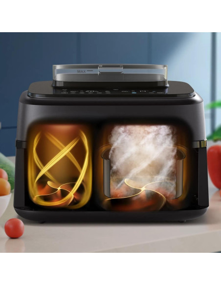 Philips 5000 Series Na551/00 Frytkownica Podwójny 9 L Autonomiczny 2750 W Frytkownica Na Gorące Powietrze Czarny, Srebrny