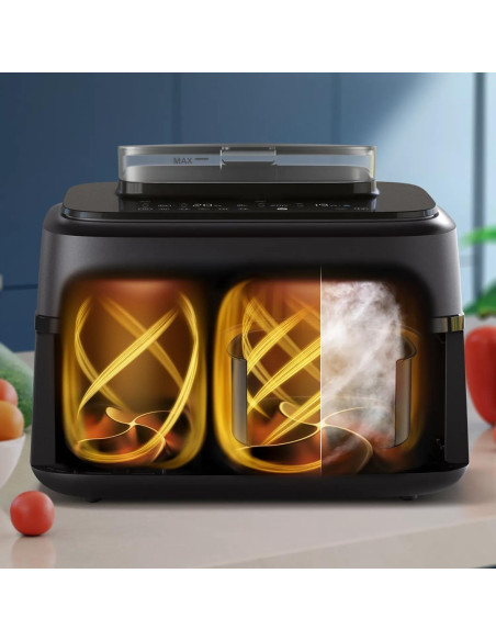 Philips 5000 Series Na551/00 Frytkownica Podwójny 9 L Autonomiczny 2750 W Frytkownica Na Gorące Powietrze Czarny, Srebrny