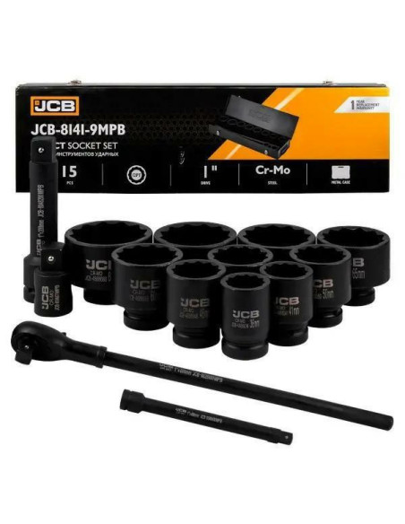 Jcb Zestaw Kluczy Udar.15El. 1" 12-Kąt. (36-80Mm)