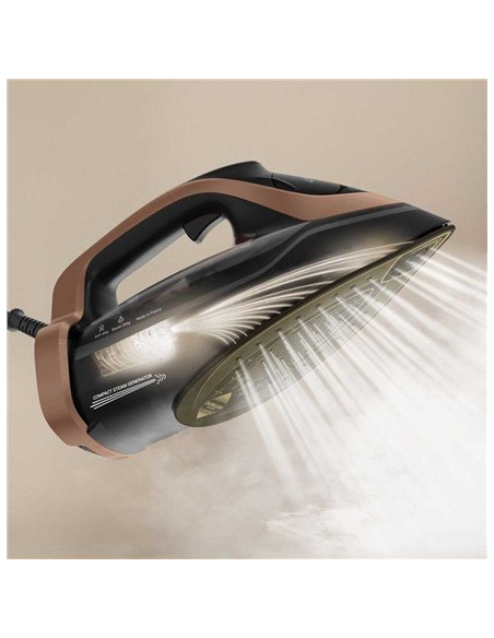 Tefal Ultimate Power Pro Fv9E50 Żelazko Suche I Parowe Durilium Airglide Autoclean Soleplate 3200 W Czarny, Miedziany