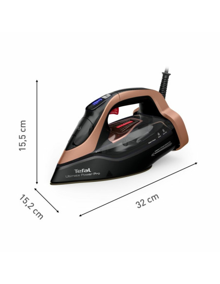 Tefal Ultimate Power Pro Fv9E50 Żelazko Suche I Parowe Durilium Airglide Autoclean Soleplate 3200 W Czarny, Miedziany