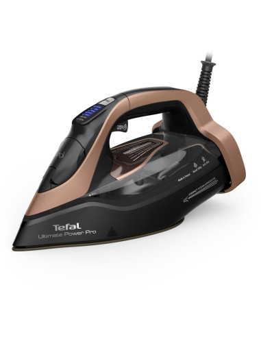 Tefal Ultimate Power Pro Fv9E50 Żelazko Suche I Parowe Durilium Airglide Autoclean Soleplate 3200 W Czarny, Miedziany