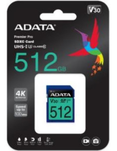 Adata Premier Pro Sdxc 512 Gb Class 10 Uhs-I/U3 V30 2