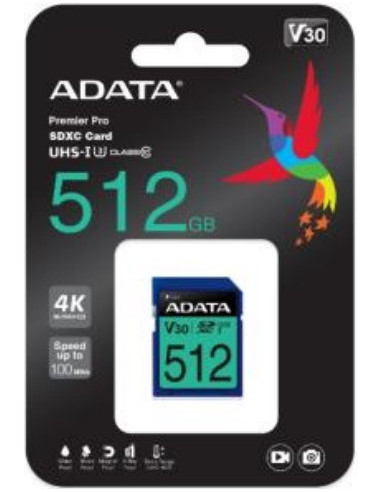 Adata Premier Pro Sdxc 512 Gb Class 10 Uhs-I/U3 V30