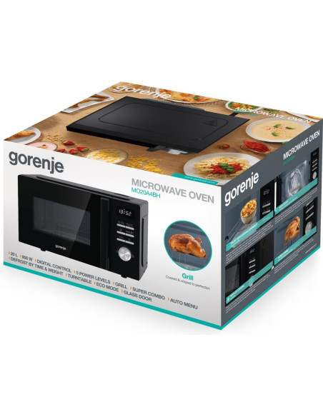 Gorenje Mo20A4Bh Czarny Kuchenka Mikrofalowa Kombinowana Blat 20 L 800 W