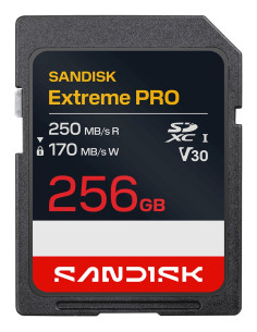 Sandisk Extreme Pro Sd Uhs-I 256Gb Sd 250Mb/S(R) / 170Mb/S(W)