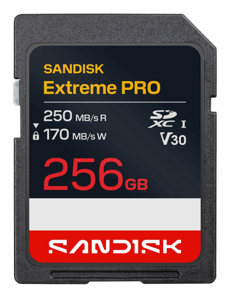 Sandisk Extreme Pro Sd Uhs-I 256Gb Sd 250Mb/S(R) / 170Mb/S(W)