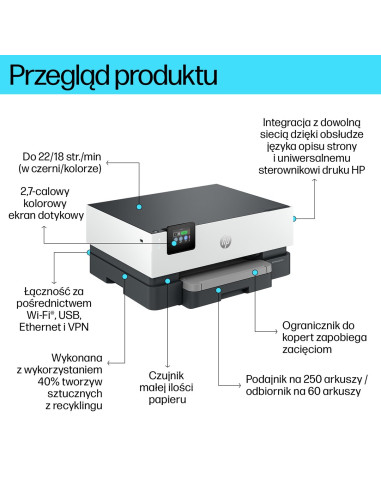 Hp Officejet Pro 9110B Bezprzewodowe W Kolorze Drukarka, Drukowanie Dwustronne