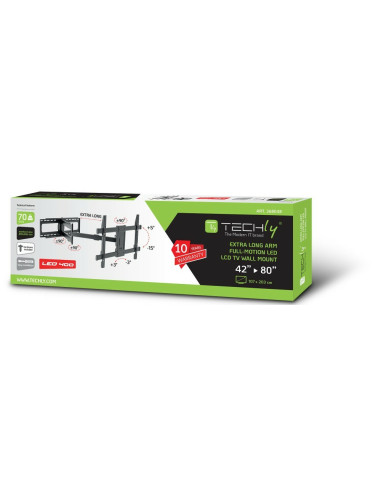 Uchwyt Ścienny Do Tv 42-80" Led/Lcd 70Kg Obrotowy Długi