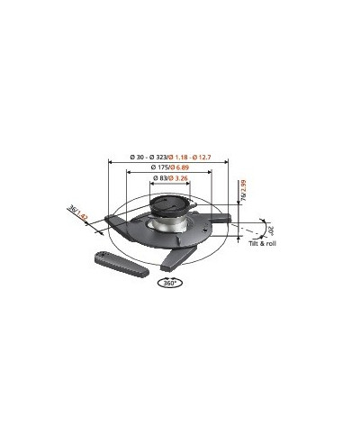 Vogels Epc6545 Uniwersalny Uchwyt Sufitowy Do Projektora Max 22Lb