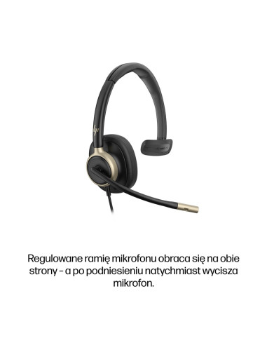 Słuchawki Przewodowe Hp Poly Mission 815 Monaural Usb Wired Headset
