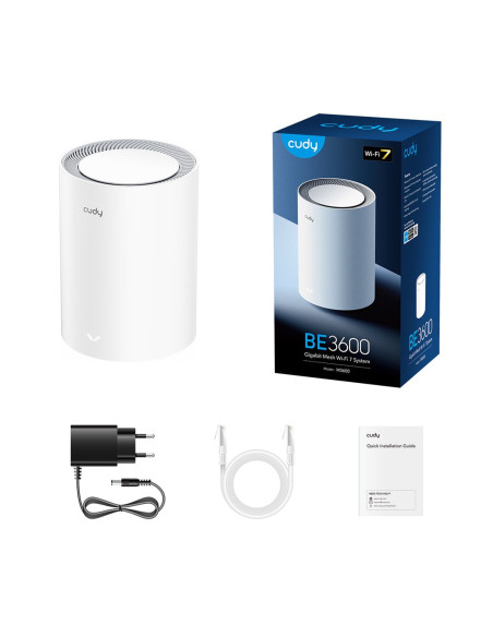 Cudy M3600 Dual-Band (2.4 Ghz/5 Ghz) Wi-Fi 7 (802.11Be) Biały 3 Wewnętrzny