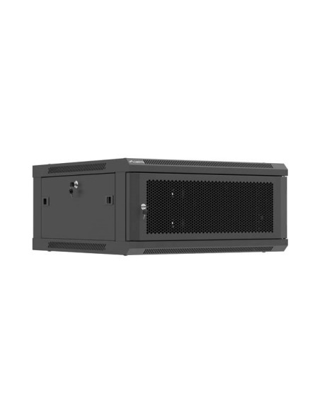 Lanberg Szafa Instalacyjna Rack Wisząca 19" 4U 600X600 Czarna Drzwi Perforowane (Flat Pack)