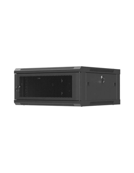 Lanberg Szafa Instalacyjna Rack Wisząca 19" 4U 600X600 Czarna Drzwi Perforowane (Flat Pack)
