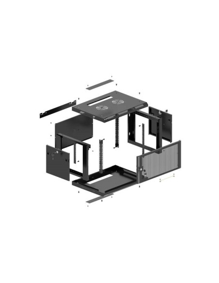Lanberg Szafa Instalacyjna Rack Wisząca 19" 4U 600X600 Czarna Drzwi Perforowane (Flat Pack)