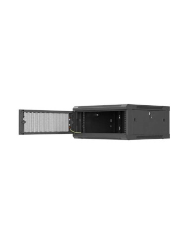 Lanberg Szafa Instalacyjna Rack Wisząca 19" 4U 600X600 Czarna Drzwi Perforowane (Flat Pack)