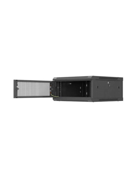 Lanberg Szafa Instalacyjna Rack Wisząca 19" 4U 600X600 Czarna Drzwi Perforowane (Flat Pack)