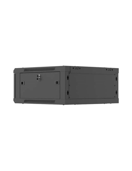 Lanberg Szafa Instalacyjna Rack Wisząca 19" 4U 600X600 Czarna Drzwi Perforowane (Flat Pack)