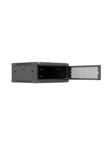 Lanberg Szafa Instalacyjna Rack Wisząca 19" 4U 600X600 Czarna Drzwi Perforowane (Flat Pack)