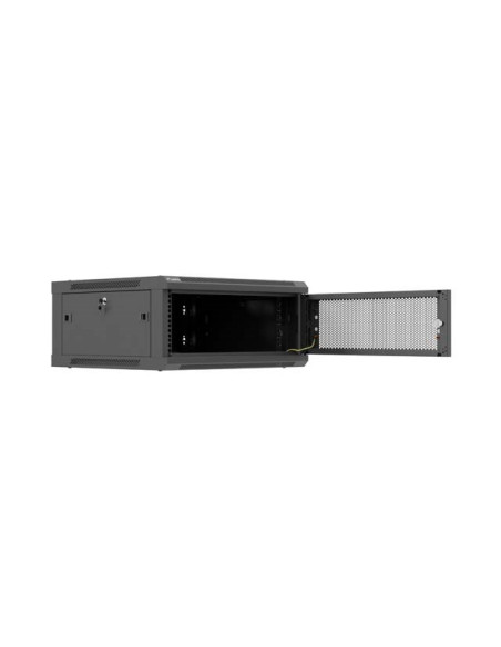 Lanberg Szafa Instalacyjna Rack Wisząca 19" 4U 600X600 Czarna Drzwi Perforowane (Flat Pack)