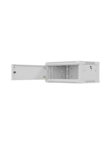 Lanberg Szafa Instalacyjna Rack Wisząca 19" 4U 600X450 Szara Drzwi Metalowe (Flat Pack)