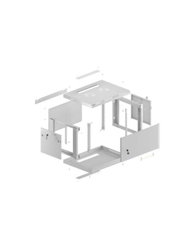 Lanberg Szafa Instalacyjna Rack Wisząca 19" 4U 600X450 Szara Drzwi Metalowe (Flat Pack)