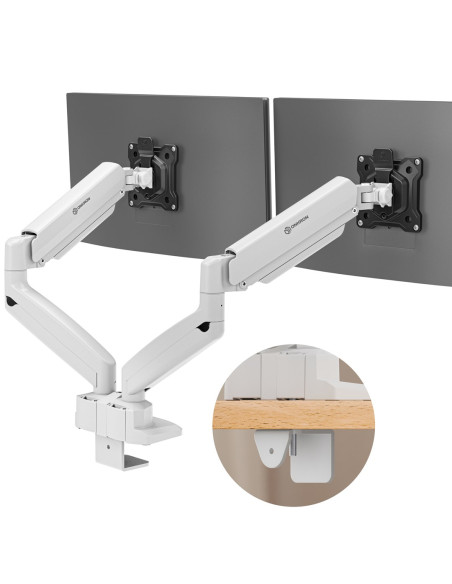 Onkron G160 Uchwyt Biurkowy Do Dwóch Monitorów 13" - 32" Czarno-Biały