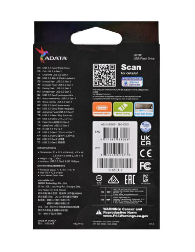 Adata Pendrive Dashdrive Elite Ue800 128 Gb